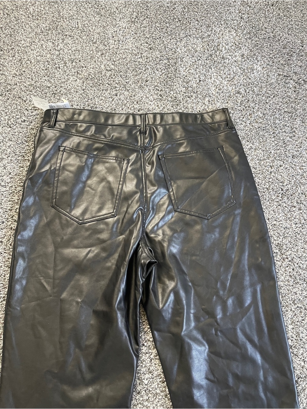Abercrombie & fitch 90s straight leg ultra high rise black vegan leather pants - Picture 7 of 8